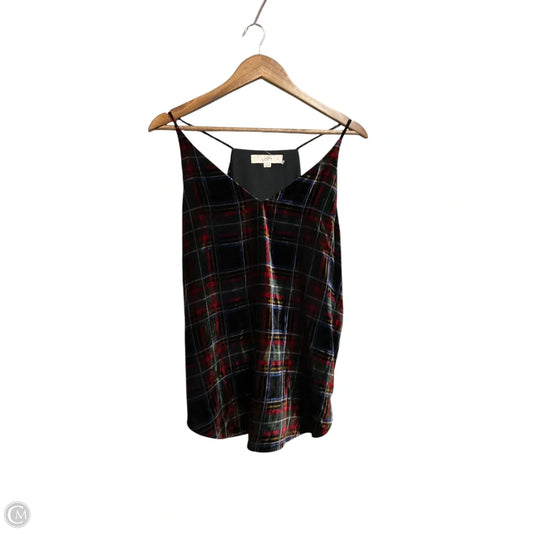 Top Sleeveless By Loft In Plaid Pattern, Size: M
