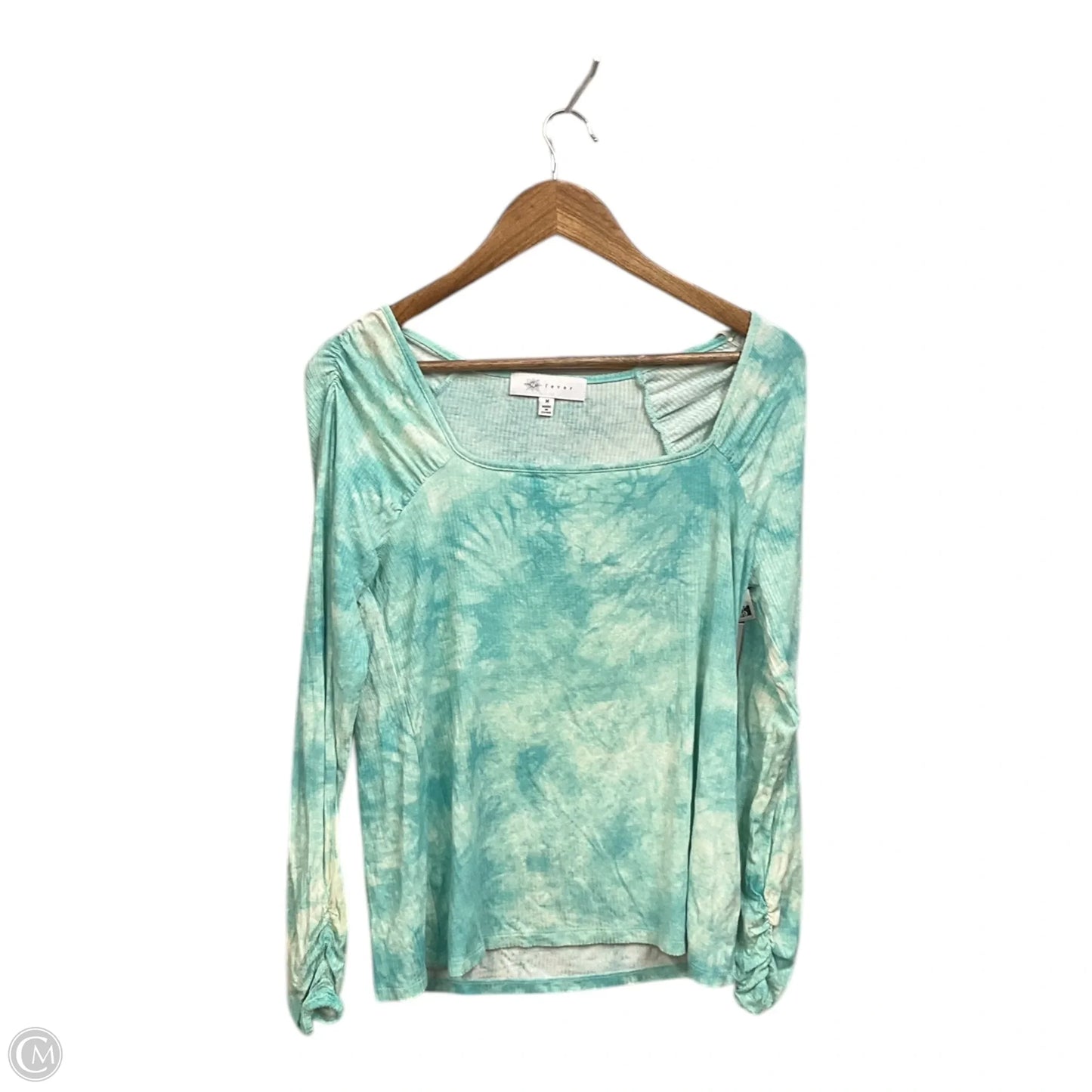 Top Long Sleeve By Fever In Aqua, Size: M