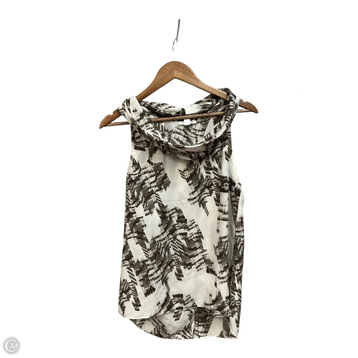 Top Sleeveless By Calvin Klein In Brown & White, Size: S