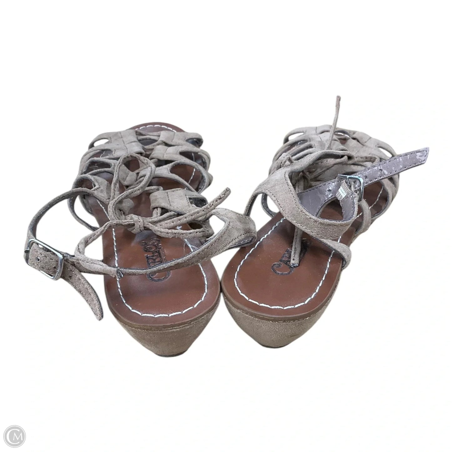 Sandals Heels Wedge By Carlos By Carlos Santana In Brown, Size: 9