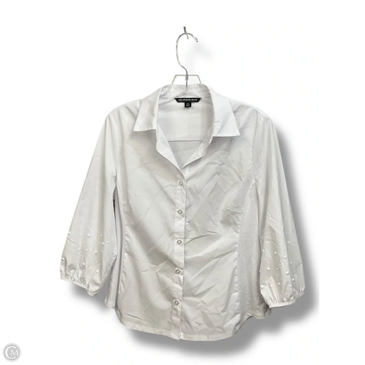 Blouse 3/4 Sleeve By Zac And Rachel In White, Size: Mp