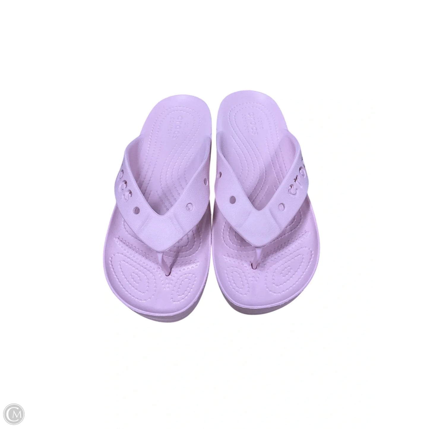 Sandals Flip Flops By Crocs In Pink, Size: 9