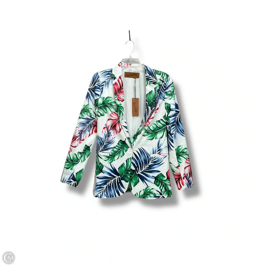 Blazer By Clothes Mentor In Tropical Print, Size: M
