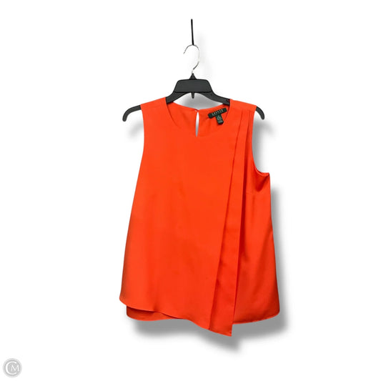 Top Sleeveless By Lauren By Ralph Lauren In Orange, Size: L