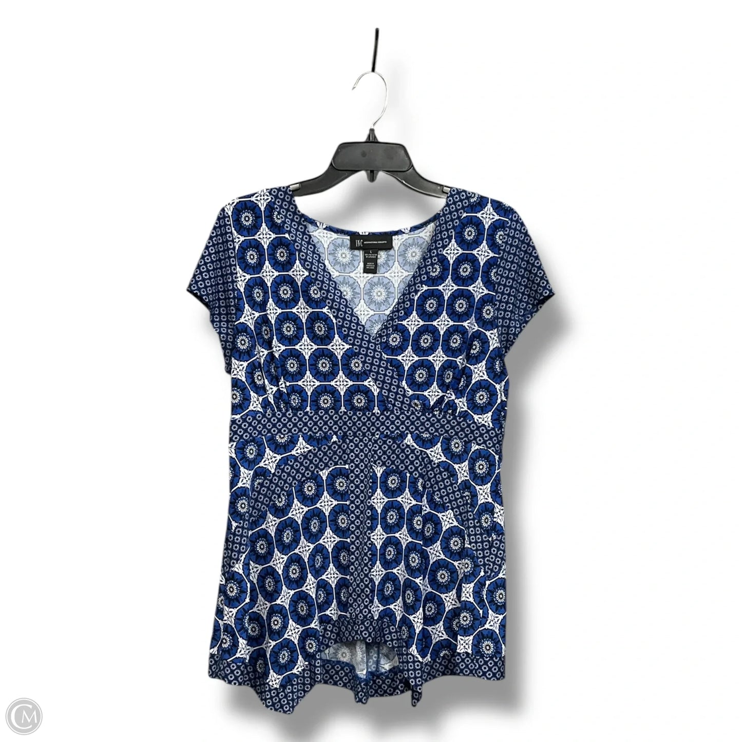 Top Sleeveless By Inc In Blue & White, Size: L
