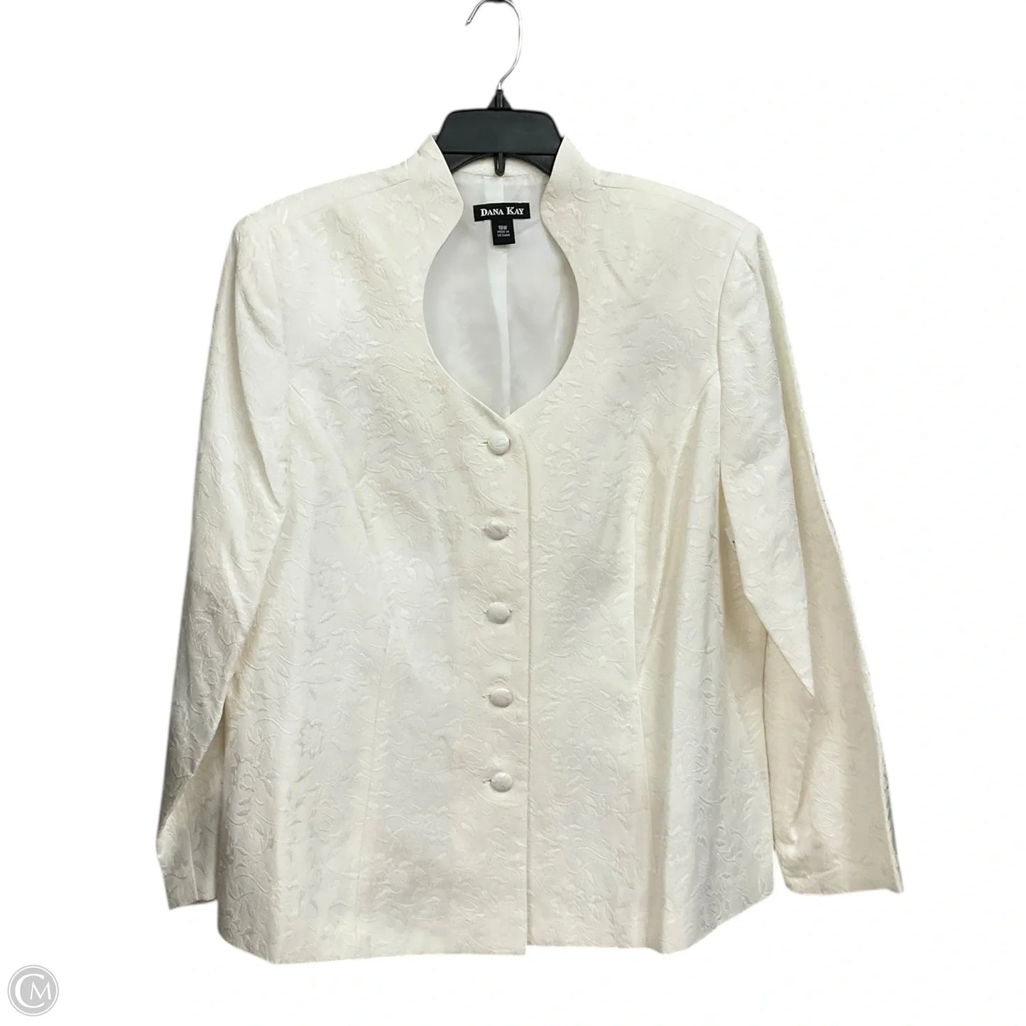 Blazer By Clothes Mentor In Ivory, Size: Xxl