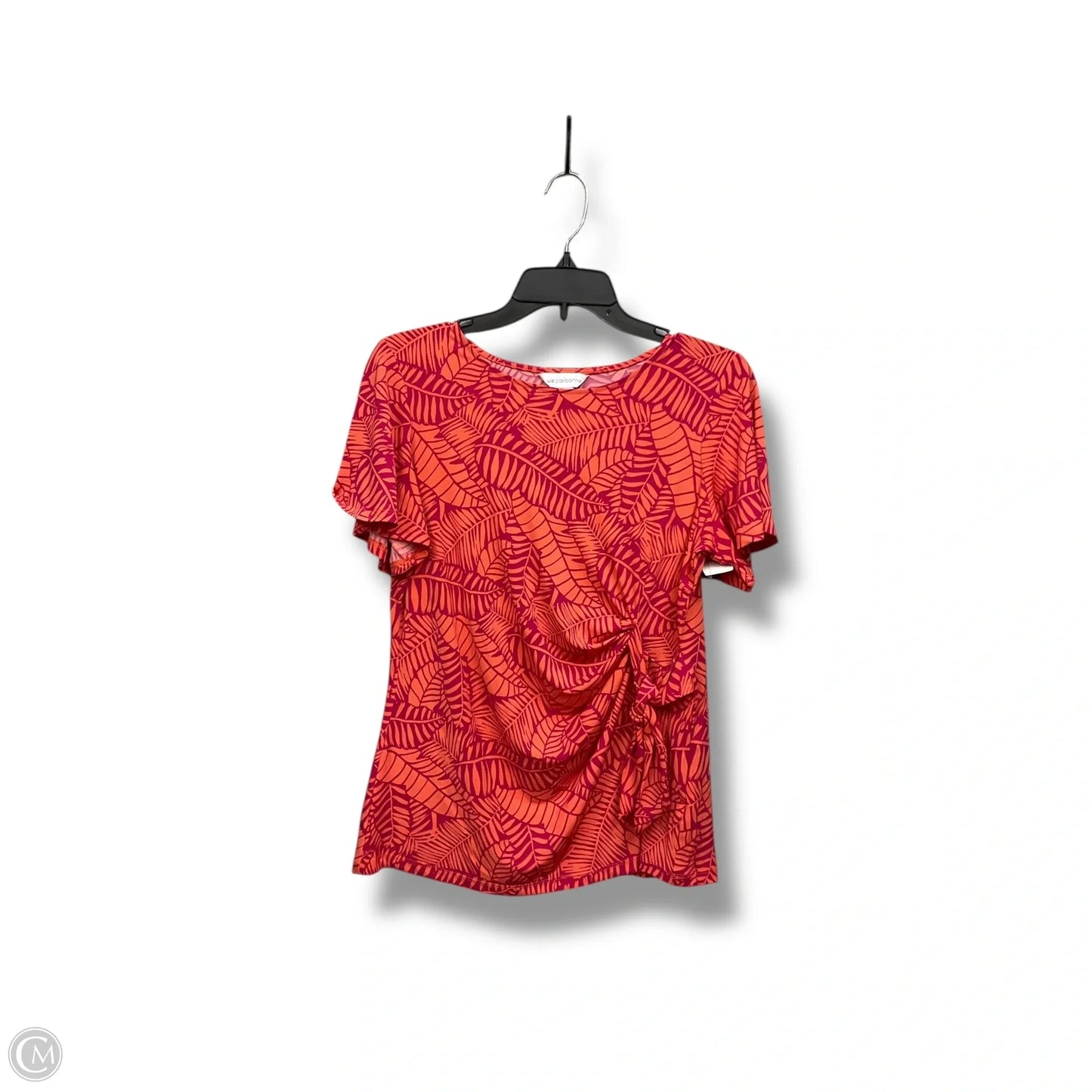 Top Short Sleeve By Liz Claiborne In Tropical Print, Size: Mp