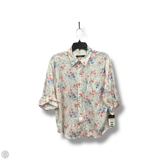 Blouse Long Sleeve By Ralph Lauren In Floral Print, Size: L