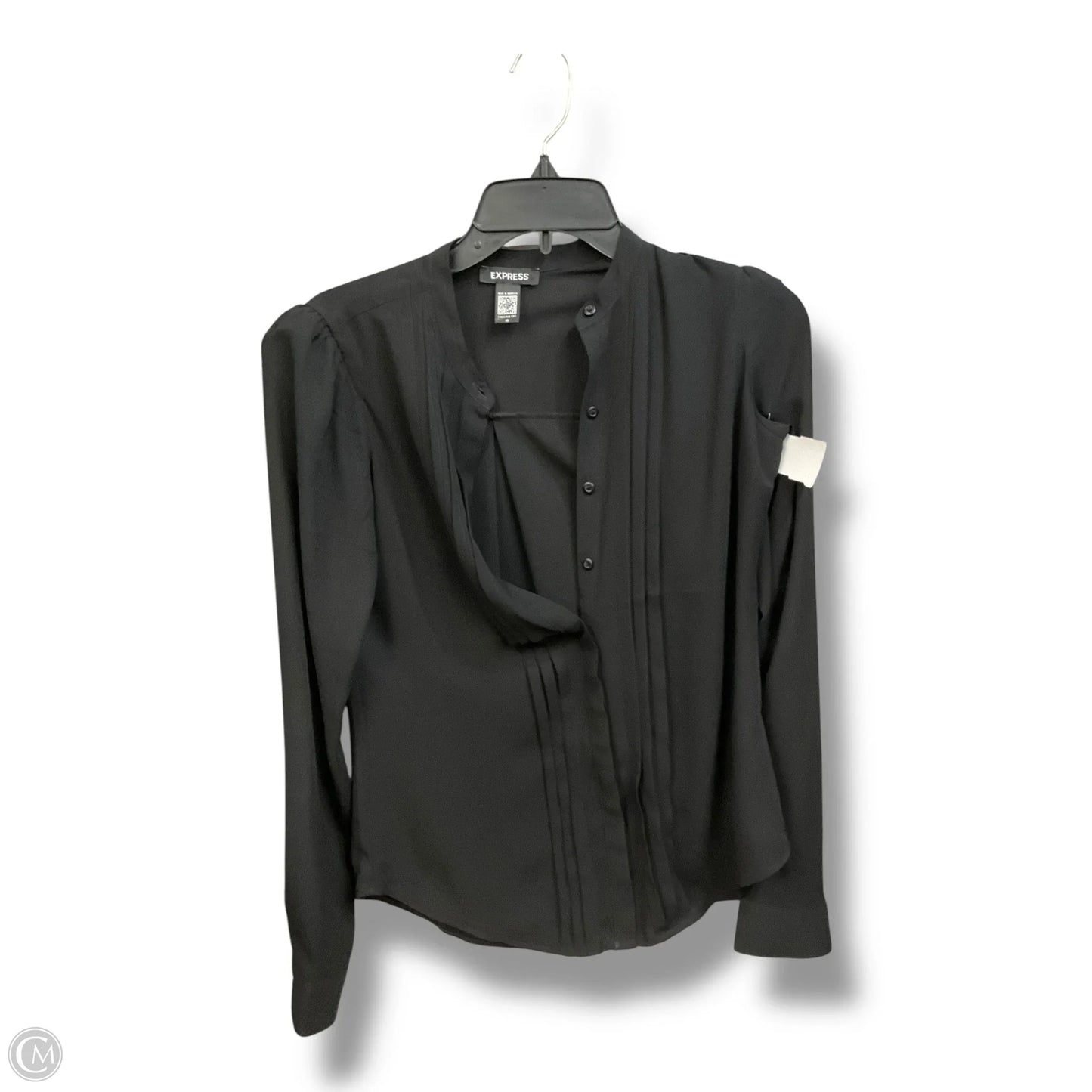 Blouse Long Sleeve By Express In Black, Size: Xs