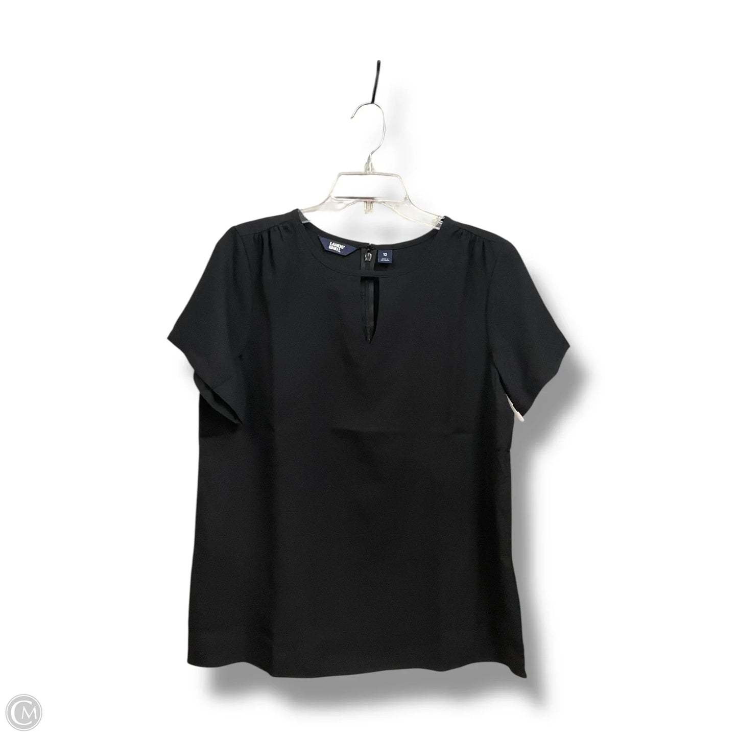 Top Short Sleeve By Lands End In Black, Size: L