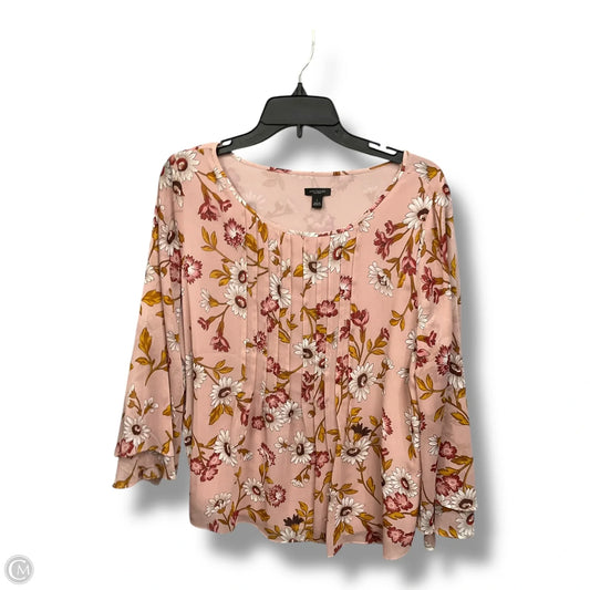 Top Long Sleeve By Ann Taylor In Floral Print, Size: L