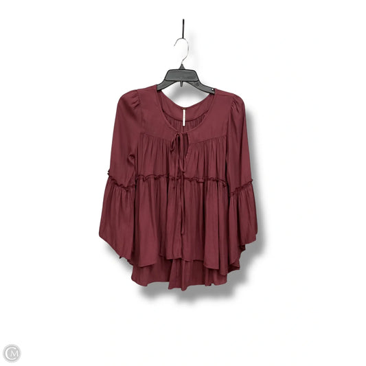 Top Long Sleeve By Free People In Maroon, Size: S