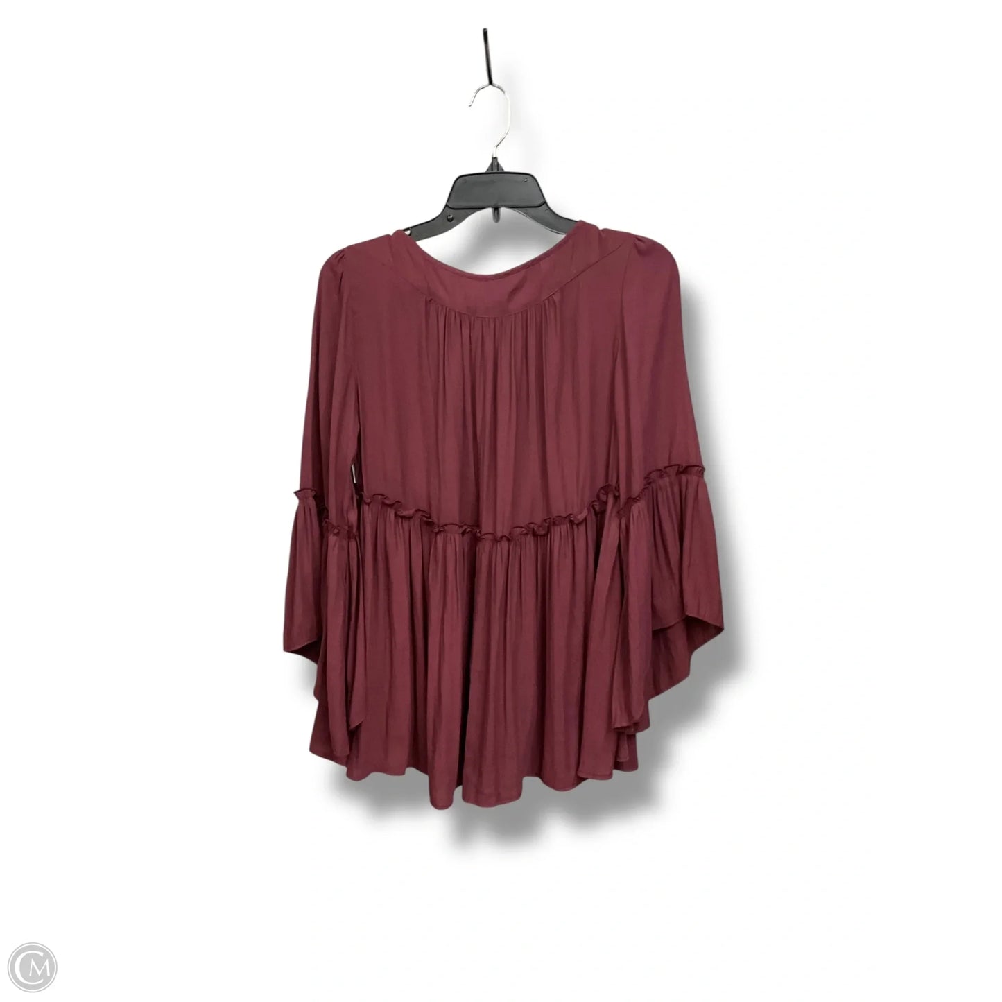 Top Long Sleeve By Free People In Maroon, Size: S