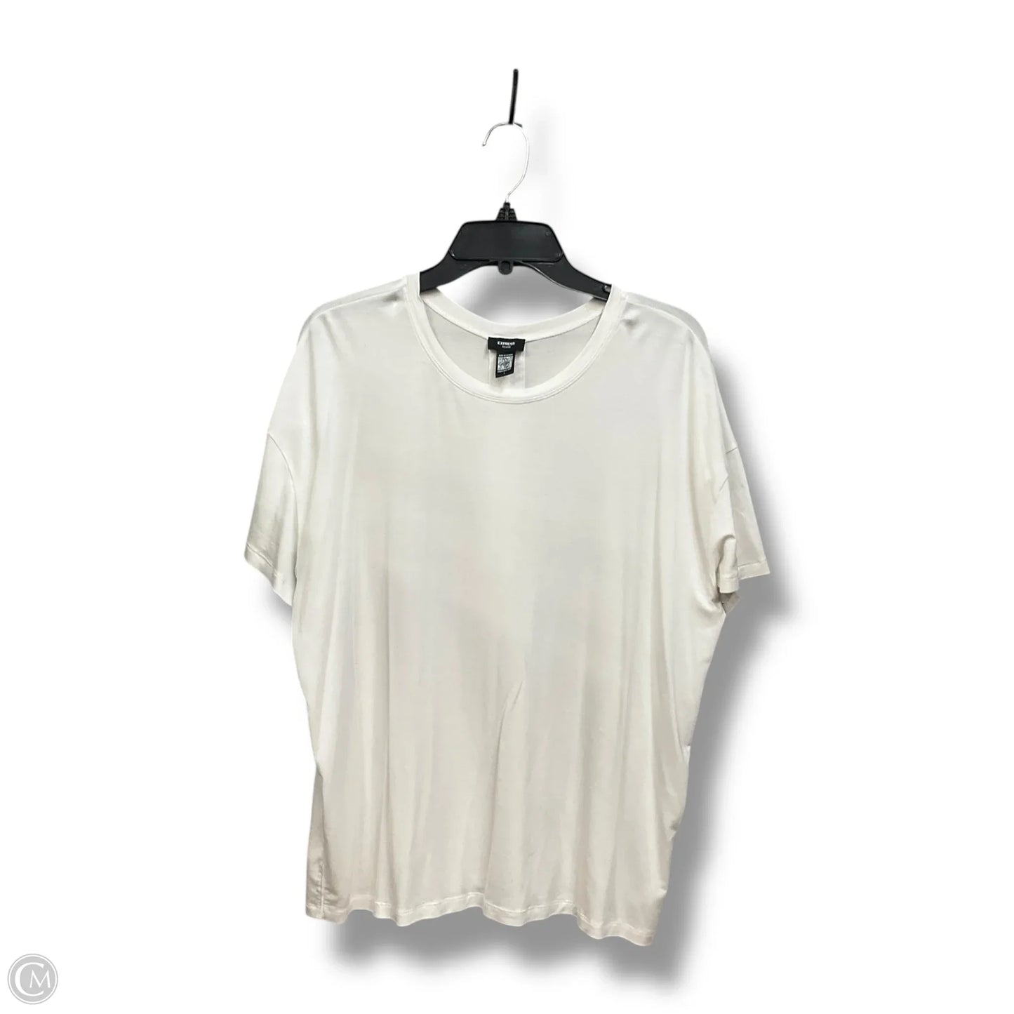 Top Short Sleeve By Express In White, Size: L