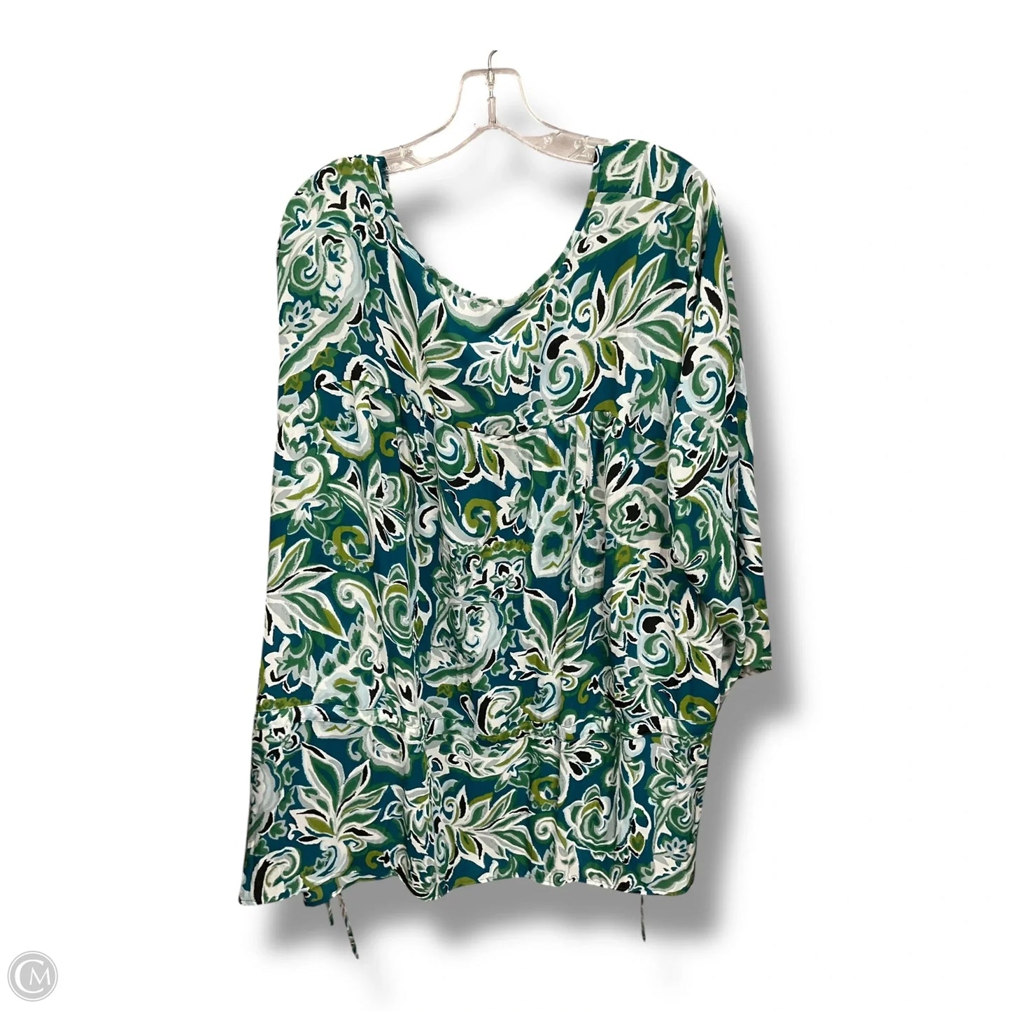 Top 3/4 Sleeve By Chelsea Studio In Tropical Print, Size: 3x