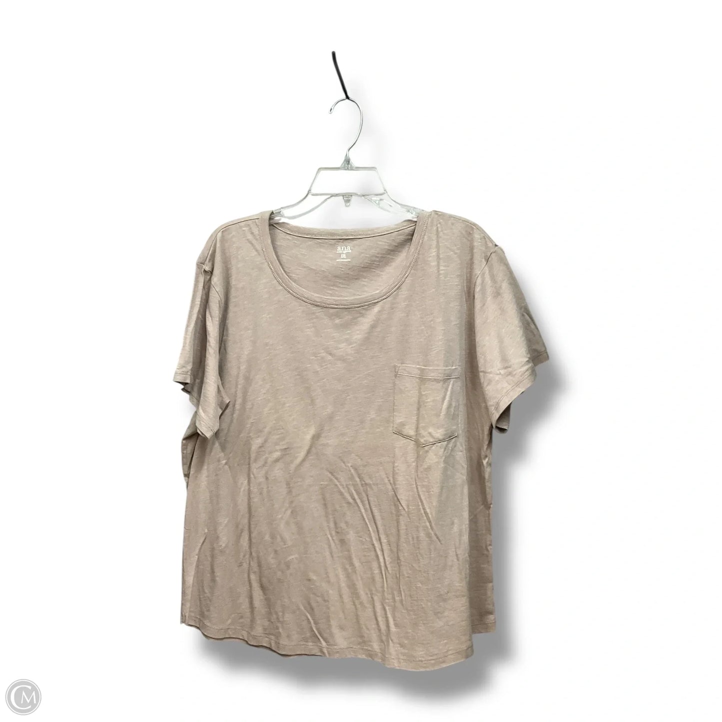 Top Short Sleeve By Ana In Beige, Size: Xxl
