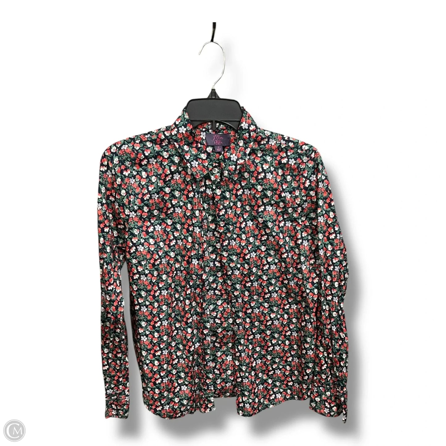 Blouse Long Sleeve By J. Crew In Floral Print, Size: M