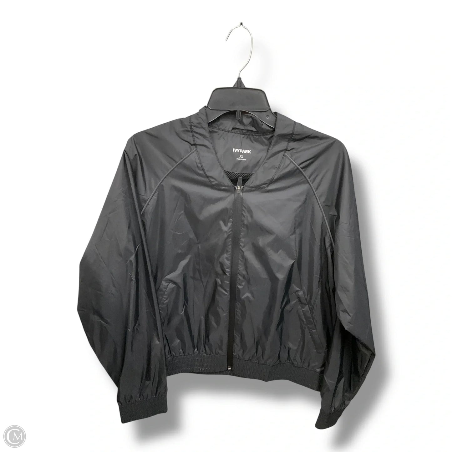 Jacket Windbreaker By Ivy Park In Black, Size: Xl