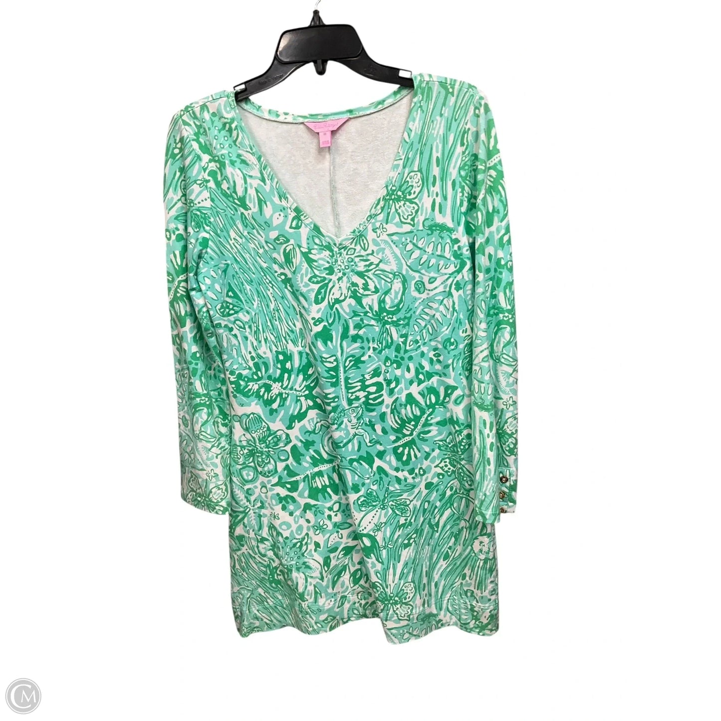 Dress Designer By Lilly Pulitzer In Green & White, Size: M