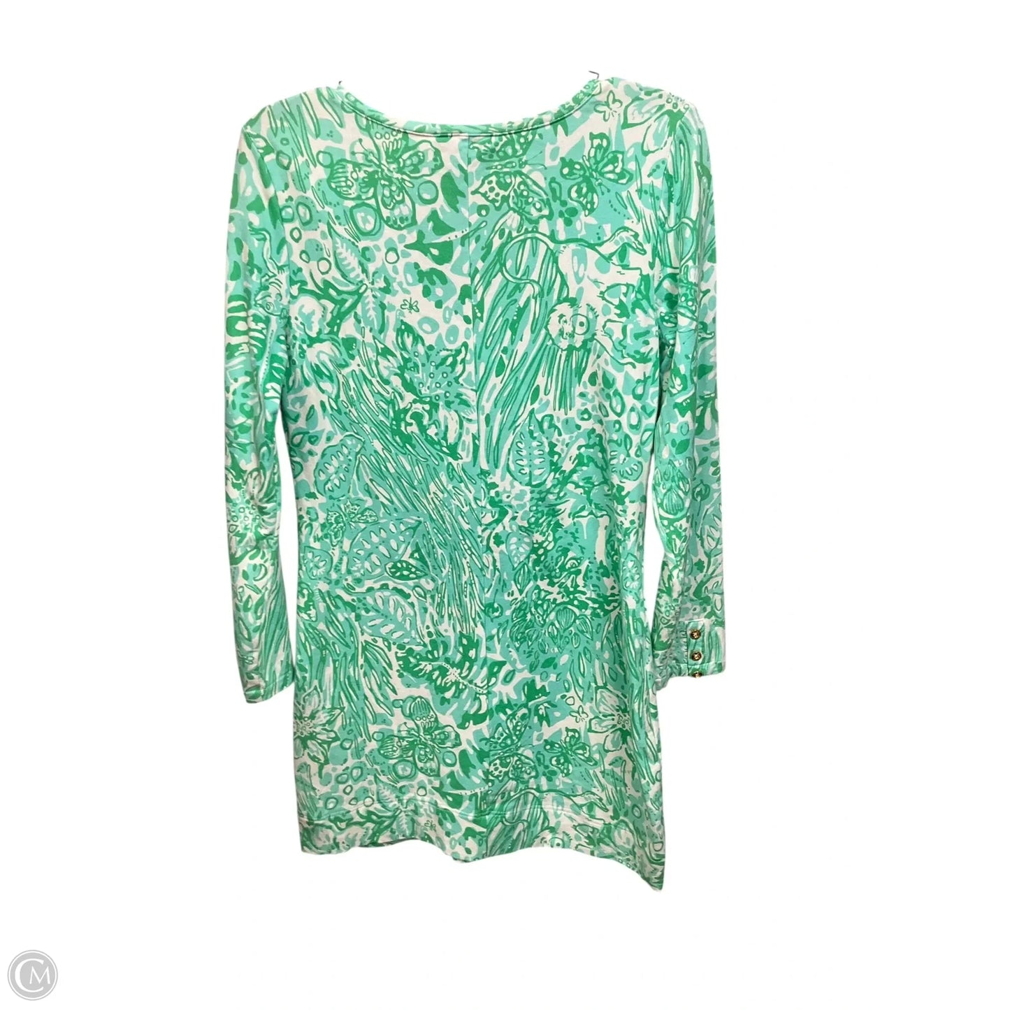 Dress Designer By Lilly Pulitzer In Green & White, Size: M