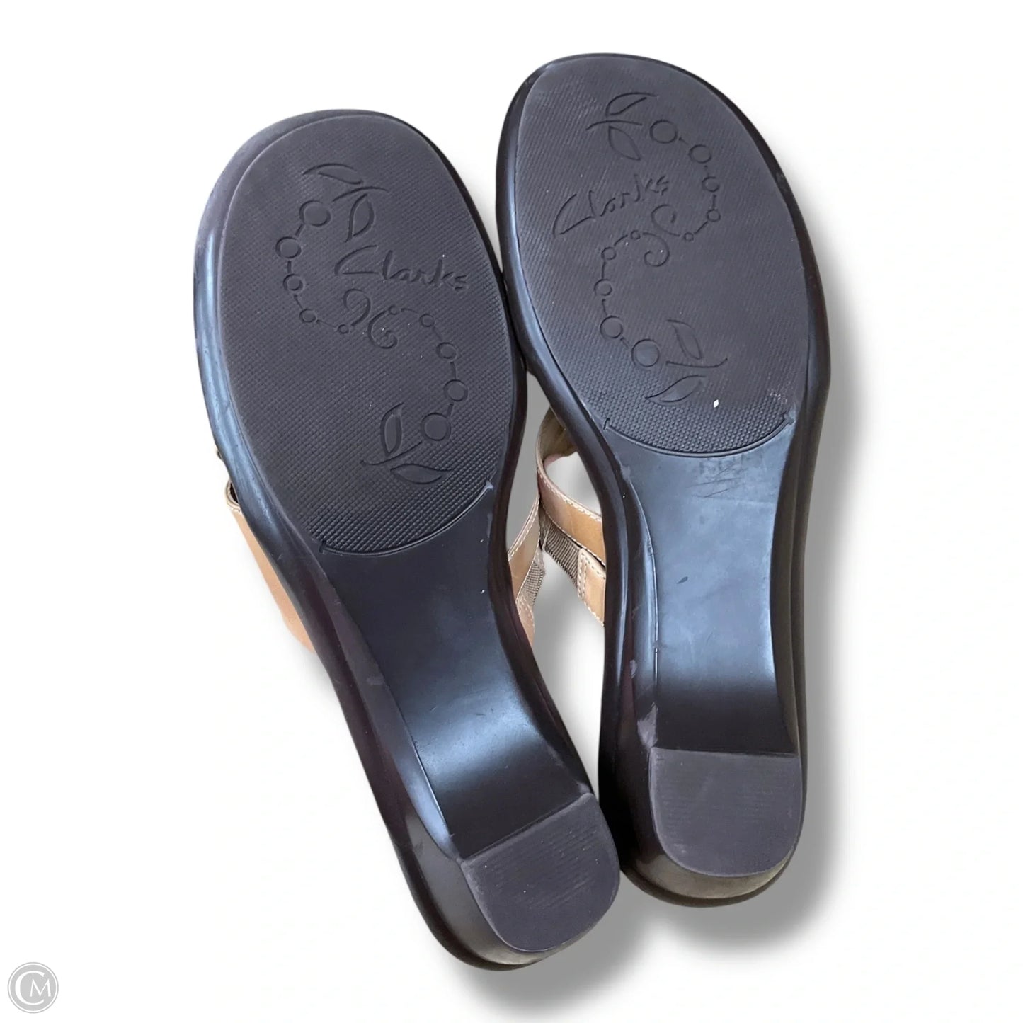 Sandals Heels Block By Clarks In Tan, Size: 9