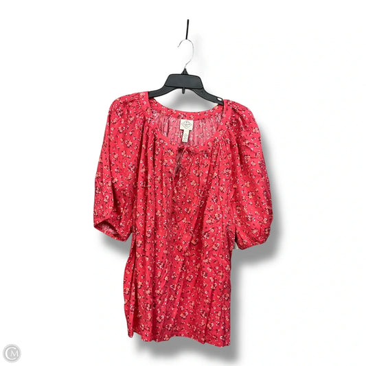 Top Short Sleeve By St Johns Bay In Floral Print, Size: 3x