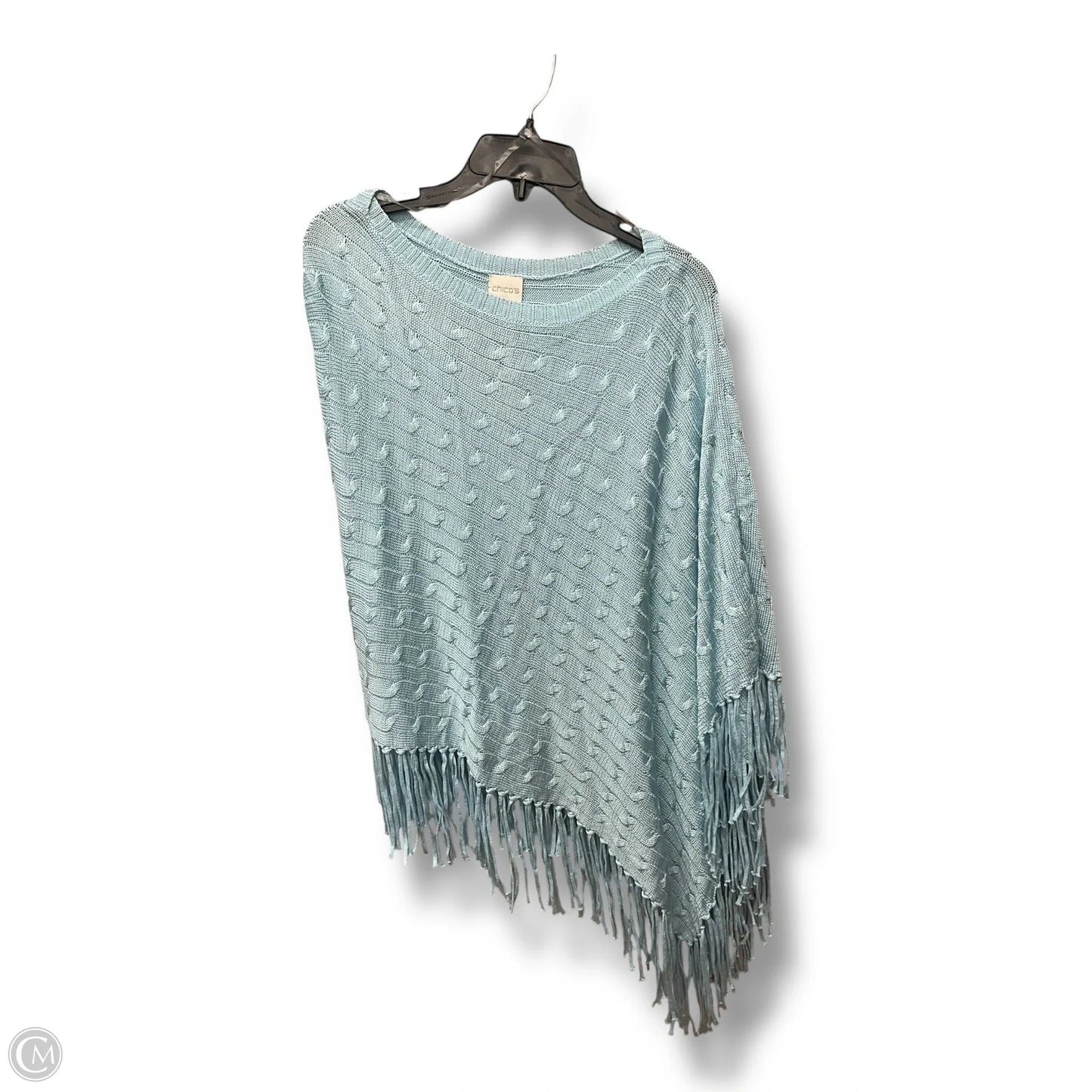 Poncho By Chicos In Aqua, Size: Osfm