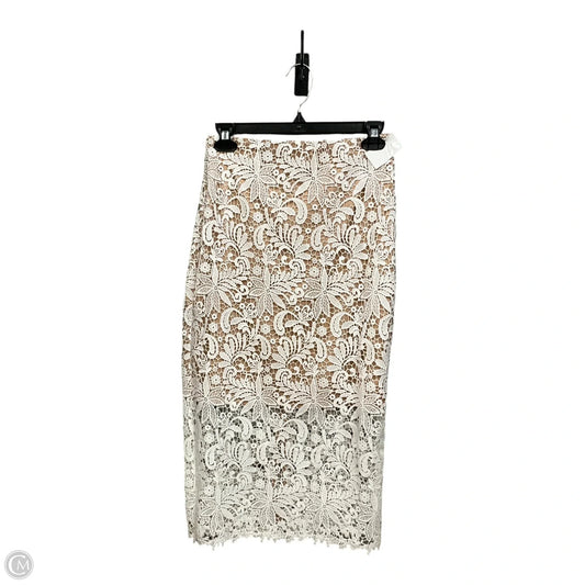 Skirt Midi By White House Black Market In Tan & White, Size: Xs