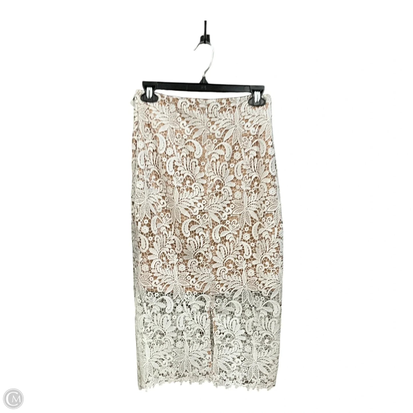 Skirt Midi By White House Black Market In Tan & White, Size: Xs