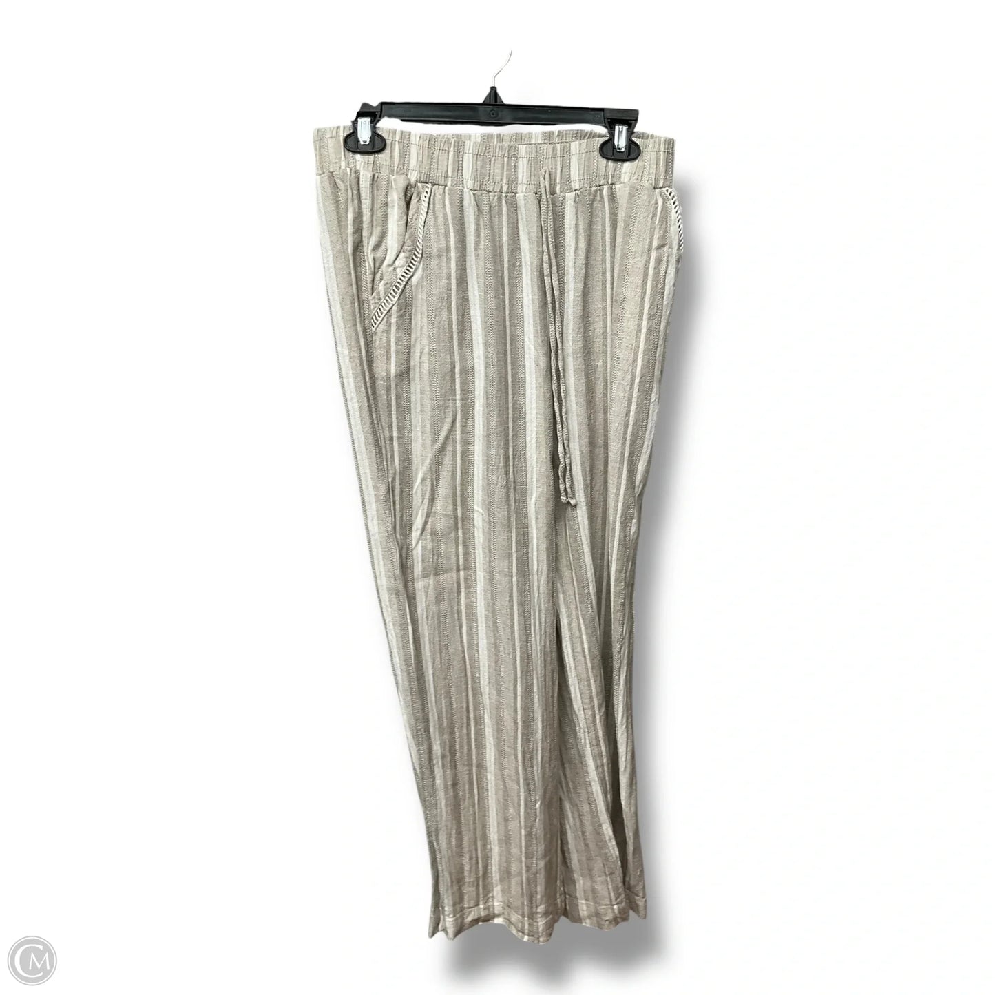 Pants Linen By Briggs In Striped Pattern, Size: M
