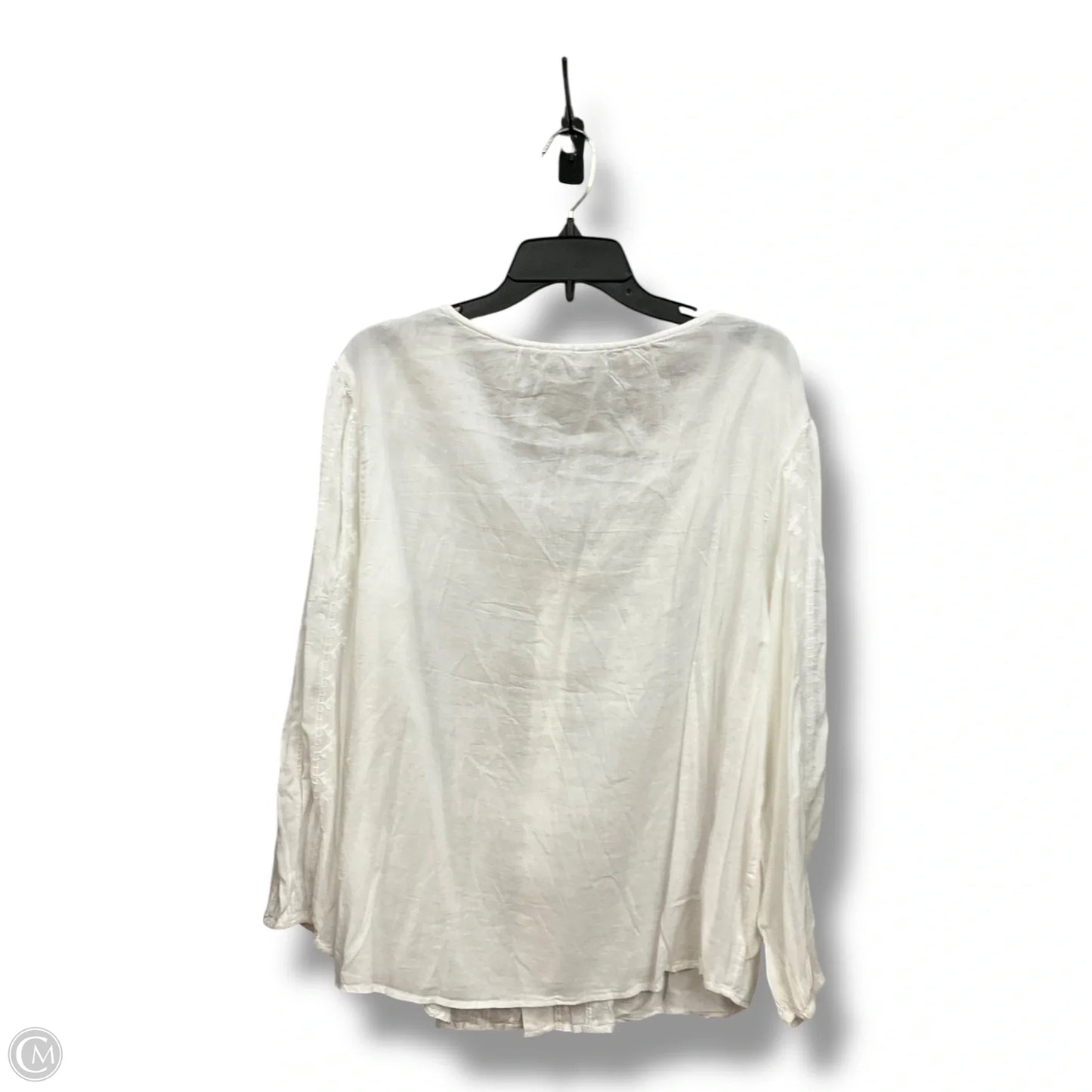 Blouse Long Sleeve By Old Navy In White, Size: L
