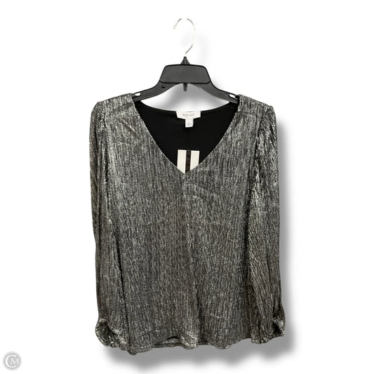 Top Long Sleeve By Nine West In Silver, Size: L