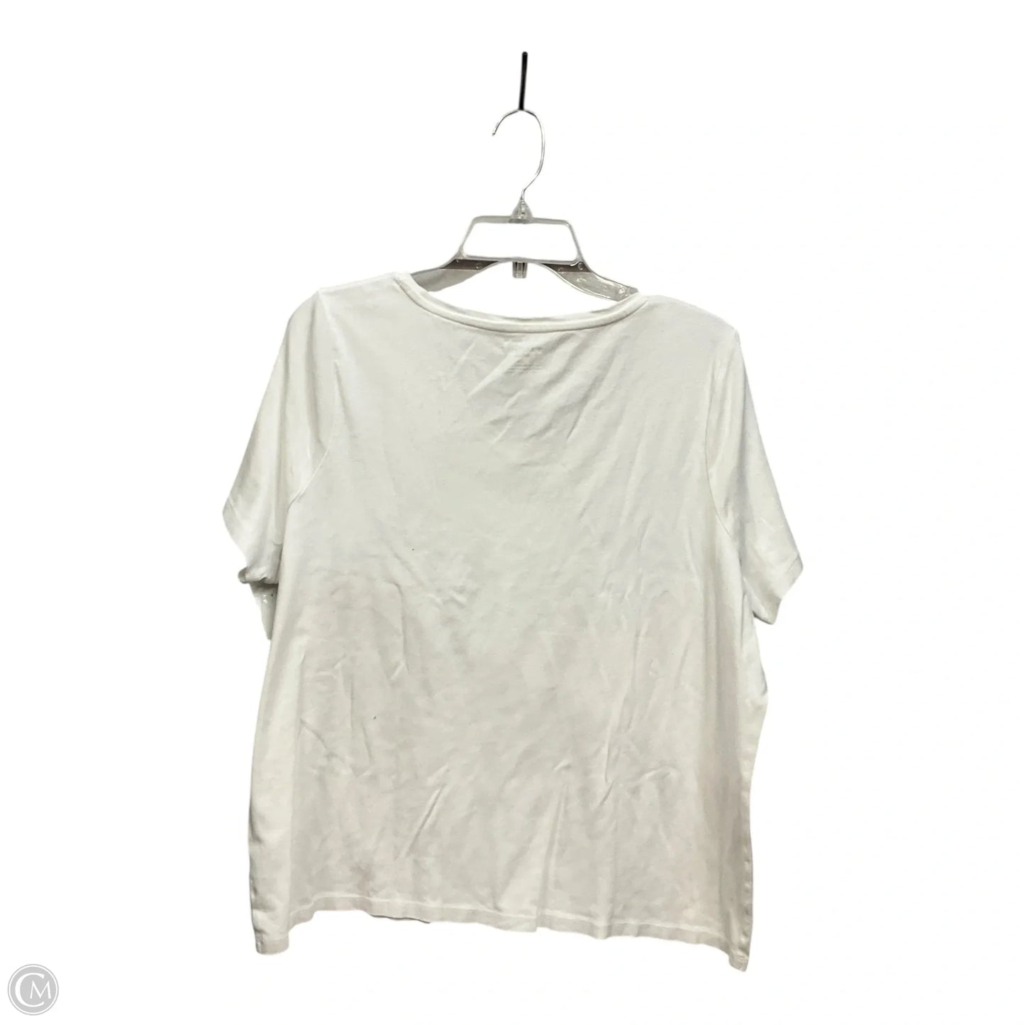 Top Short Sleeve Basic By Talbots In White, Size: 3x