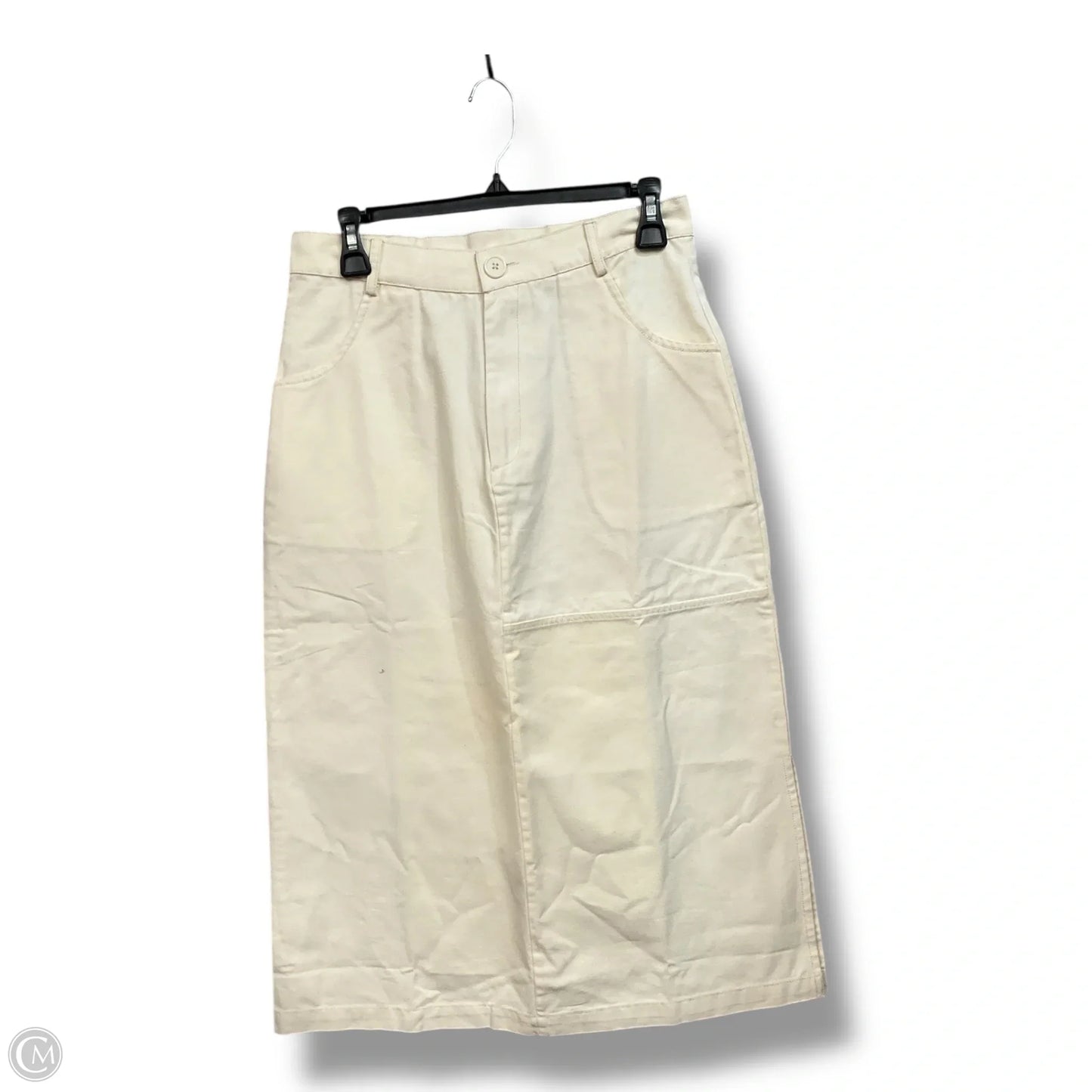 Skirt Midi By Clothes Mentor In Cream, Size: M