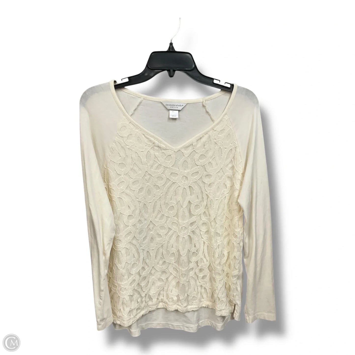 Top Long Sleeve By Christopher And Banks In Cream, Size: Lp