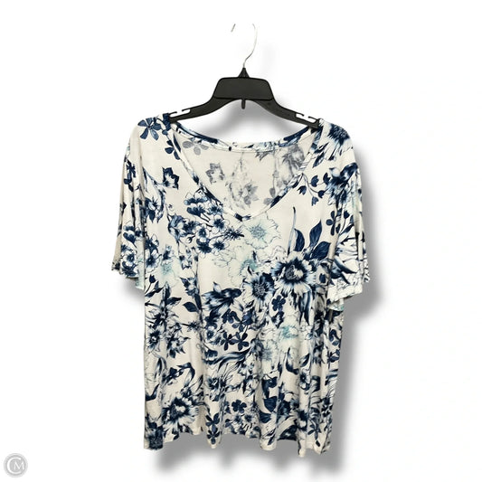 Top Short Sleeve By Maurices In Floral Print, Size: 1x