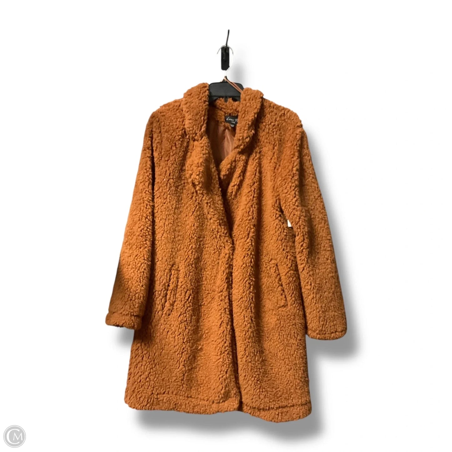 Coat Faux Fur & Sherpa By Love Tree In Brown, Size: L