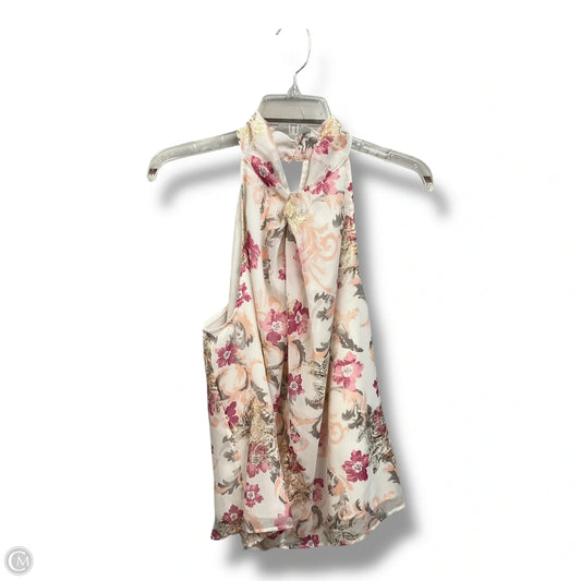 Top Sleeveless By Loft In Floral Print, Size: L