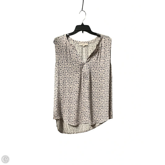 Top Sleeveless By Loft In Floral Print, Size: Xl
