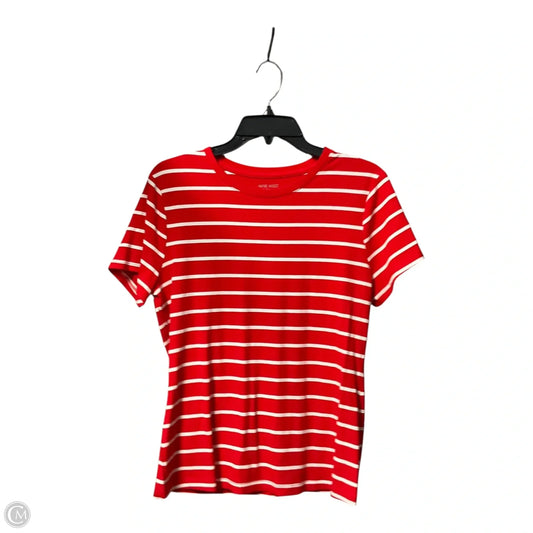 Top Short Sleeve By Nine West In Striped Pattern, Size: L