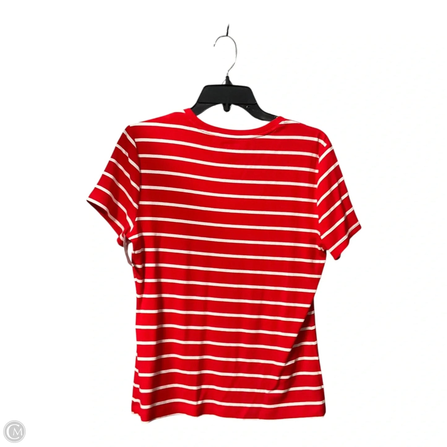 Top Short Sleeve By Nine West In Striped Pattern, Size: L
