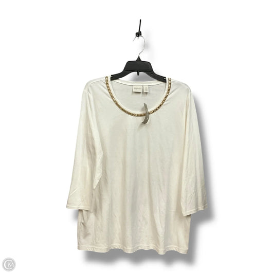 Top 3/4 Sleeve By Zenergy By Chicos In White, Size: L