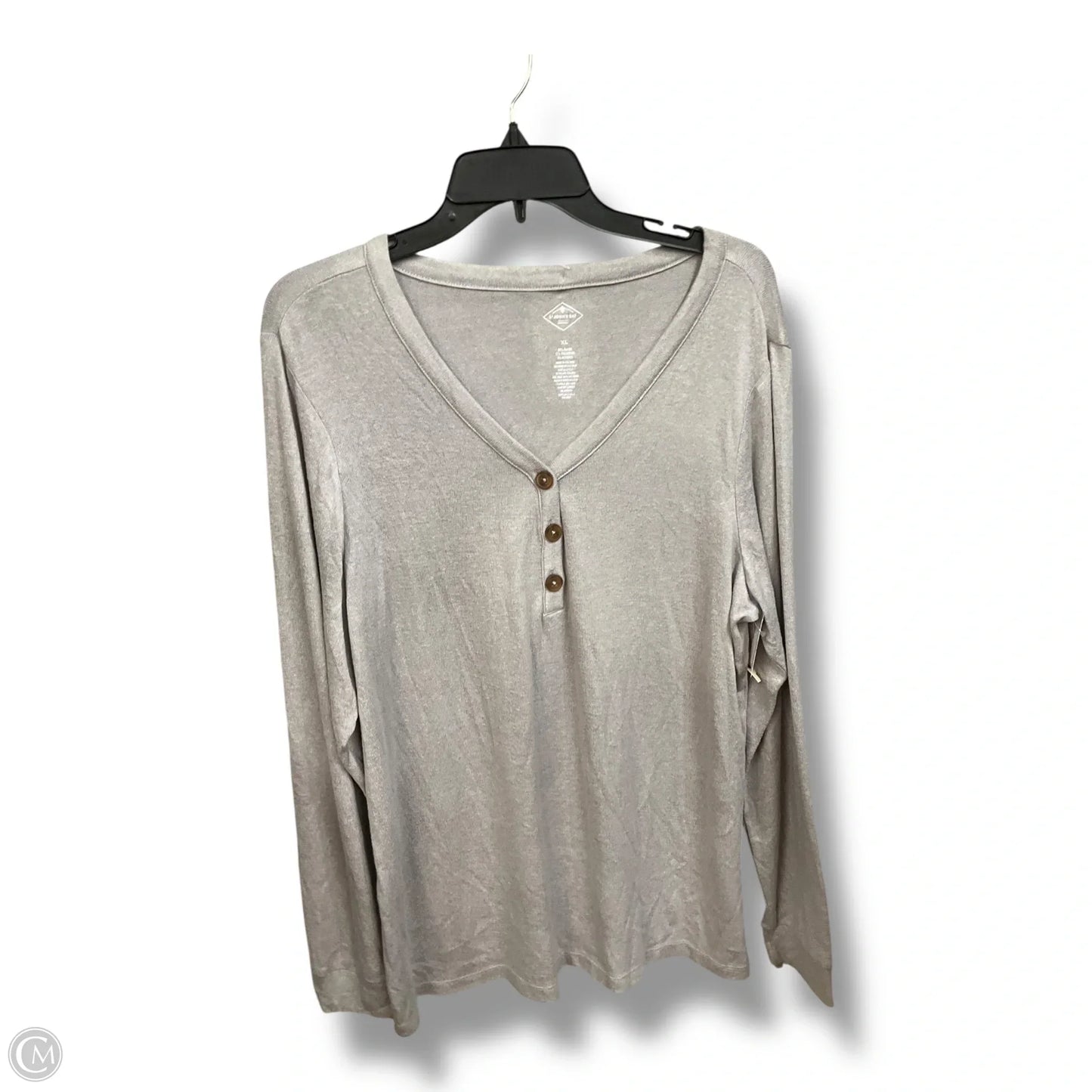 Top Long Sleeve By St Johns Bay In Grey, Size: Xl