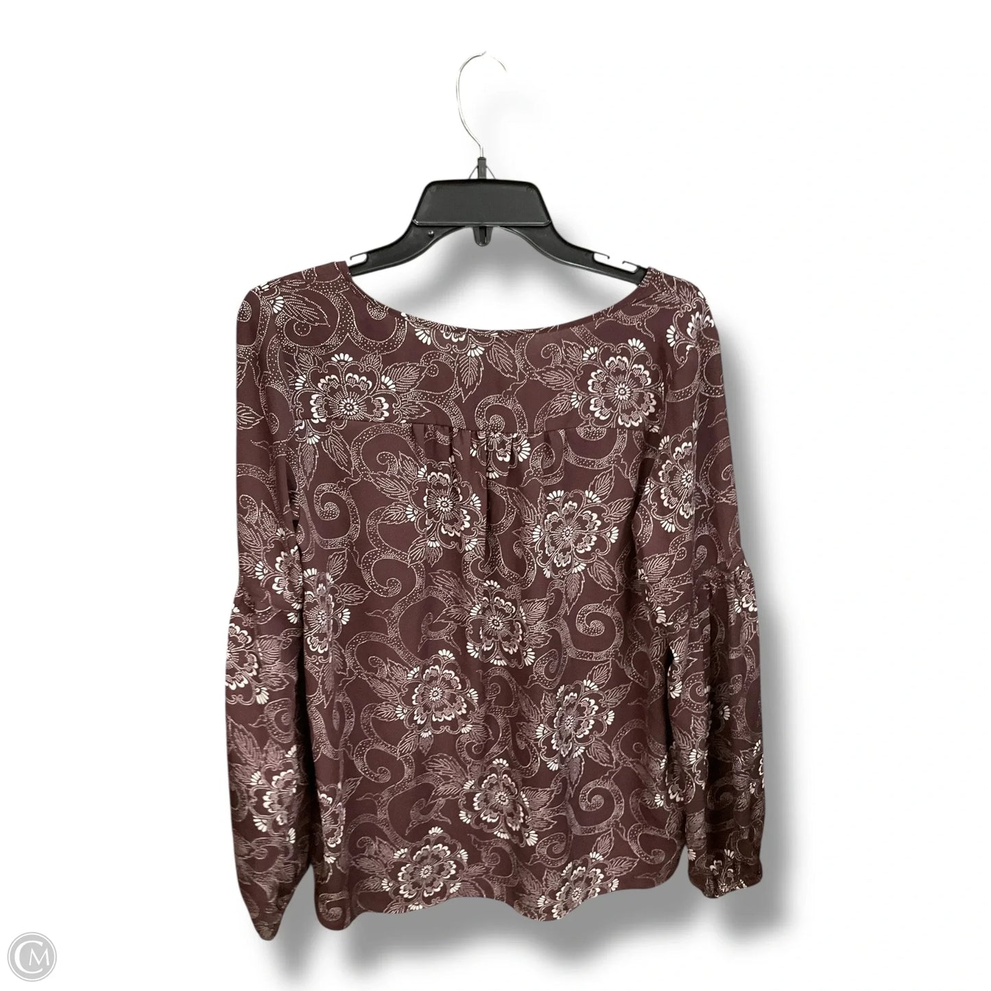 Top Long Sleeve By Loft In Purple & White, Size: S