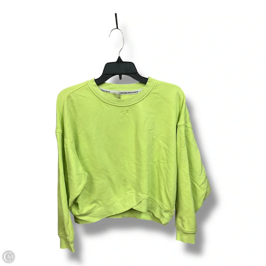 Athletic Sweatshirt Crewneck By Calvin Klein Performance In Green, Size: M