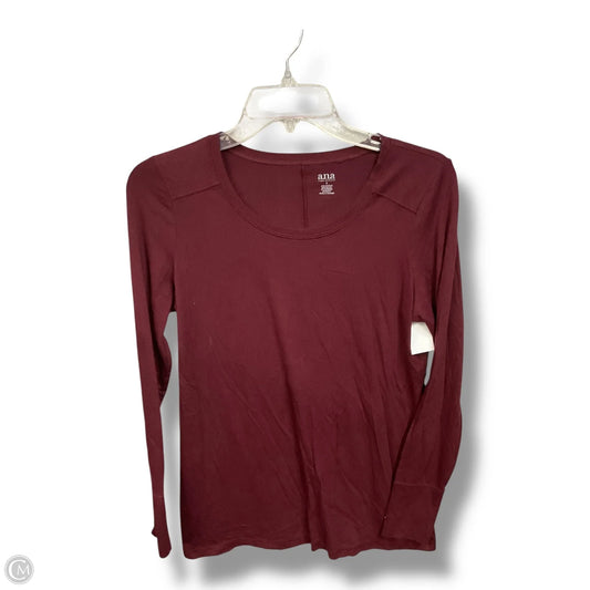 Top Long Sleeve By Ana In Maroon, Size: S
