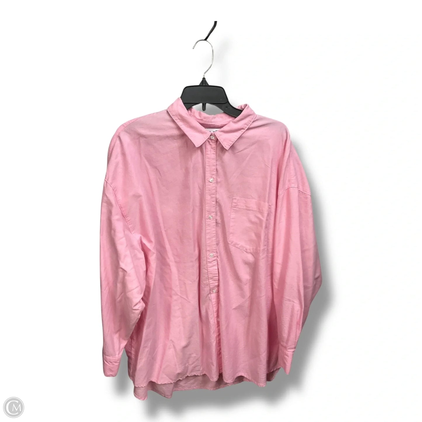 Blouse Long Sleeve By Old Navy In Pink, Size: Xl
