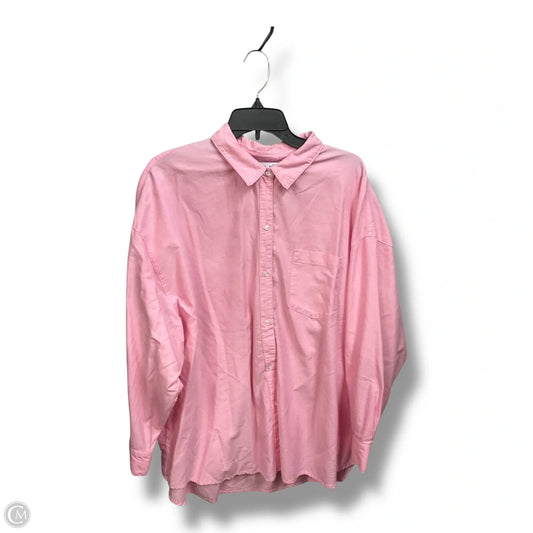 Blouse Long Sleeve By Old Navy In Pink, Size: Xl