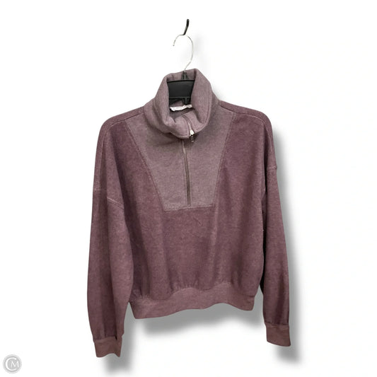 Athletic Top Long Sleeve Collar By Double Zero In Purple, Size: S
