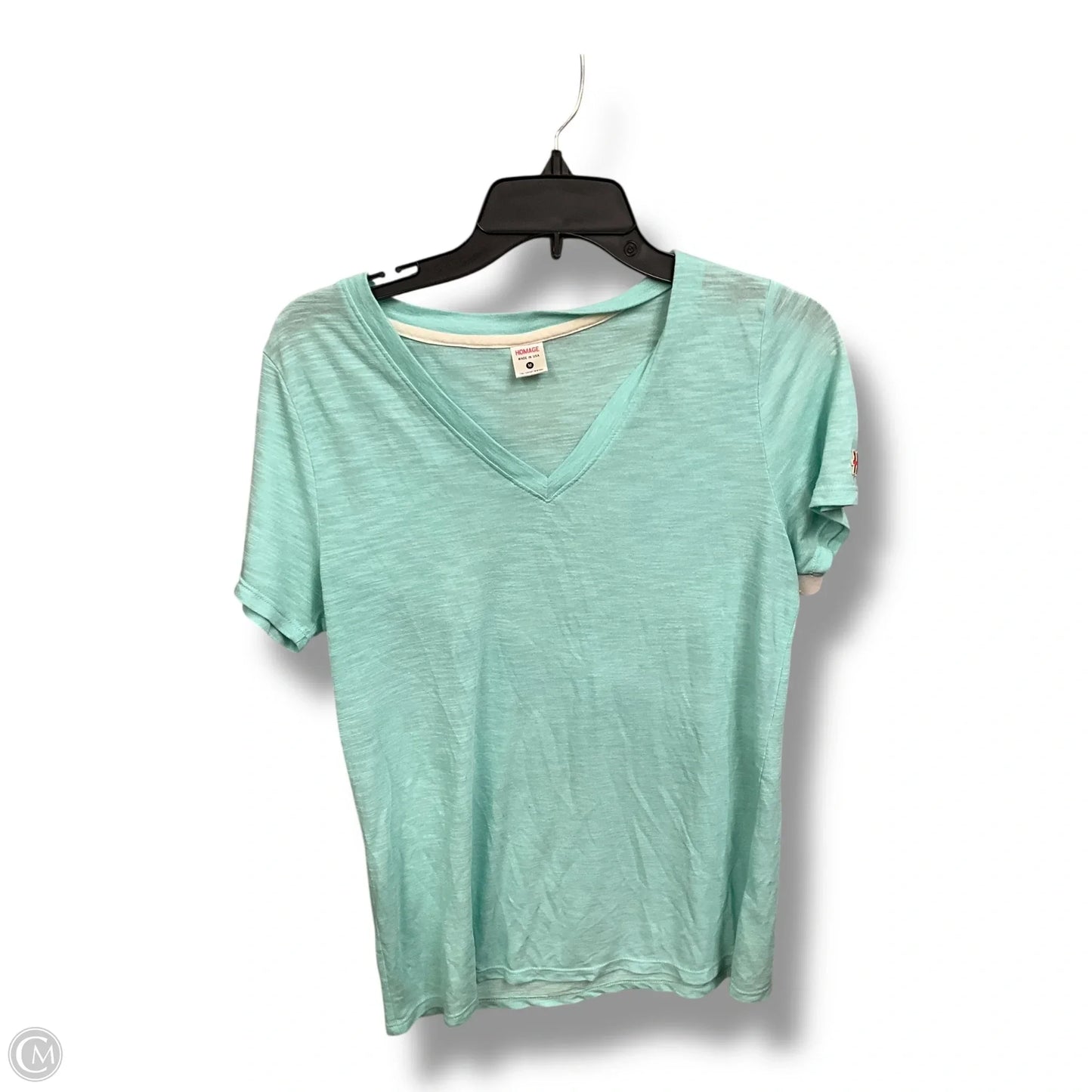 Top Short Sleeve By Homage In Aqua, Size: M
